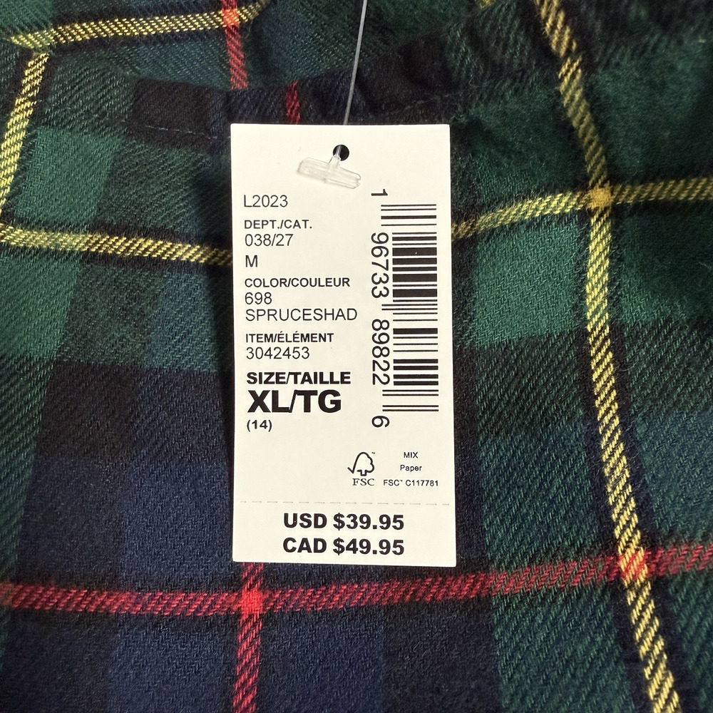The Children's Place Plaid Flannel Dress Girl's Size 14 Navy/Green - Picture 7 of 7